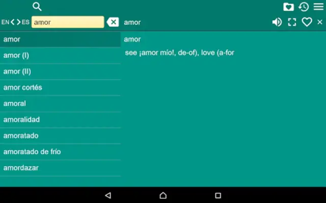 EN-ES Dictionary android App screenshot 1