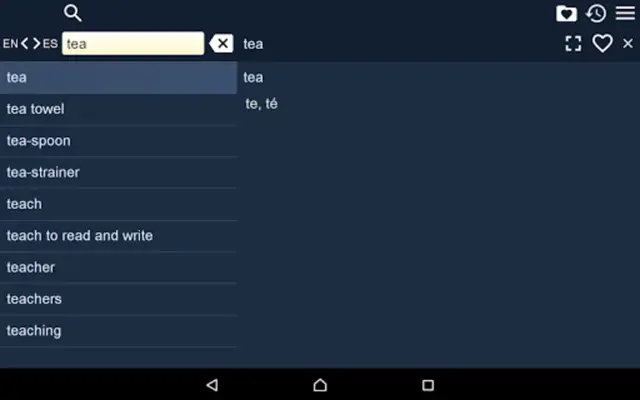 EN-ES Dictionary android App screenshot 3